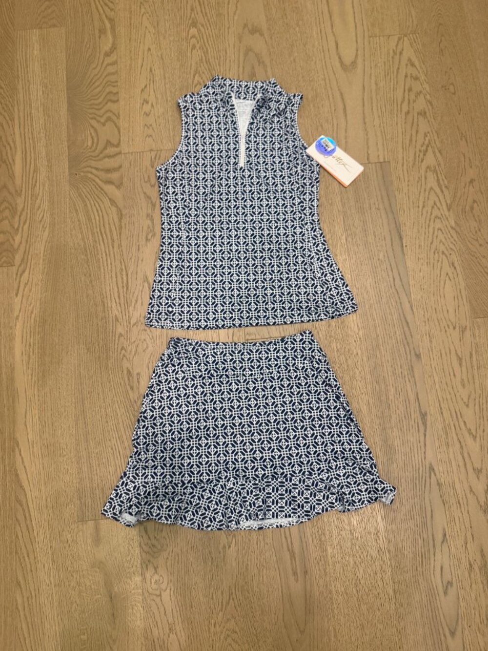 Gottex Navy White Geometric Skort Size S NWT - Picture 3 of 3